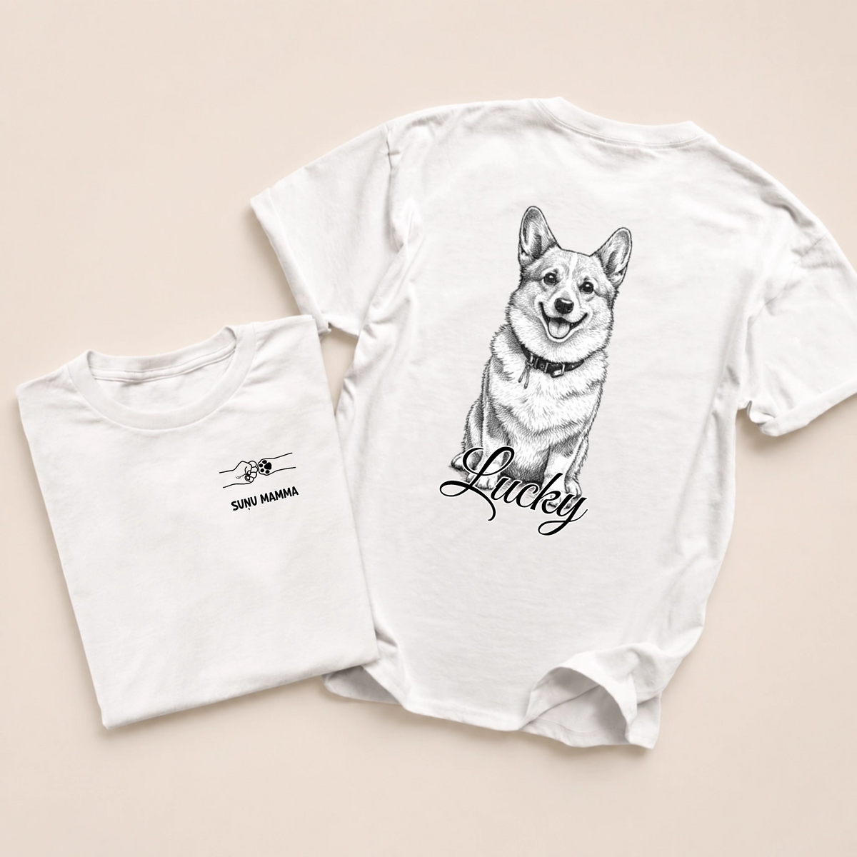 T-krekls ar suni – suņu mamma/suņu tētis – Personalizēts #812 [PC-MOCKUP:cmut6m0sr0001pi0tsk8z2mlc:cf95998e489d697e3d84466b:cf95998e489d697e3d84466ba0208572a9a9bf89d3d053a5ec1847737ade70a2]