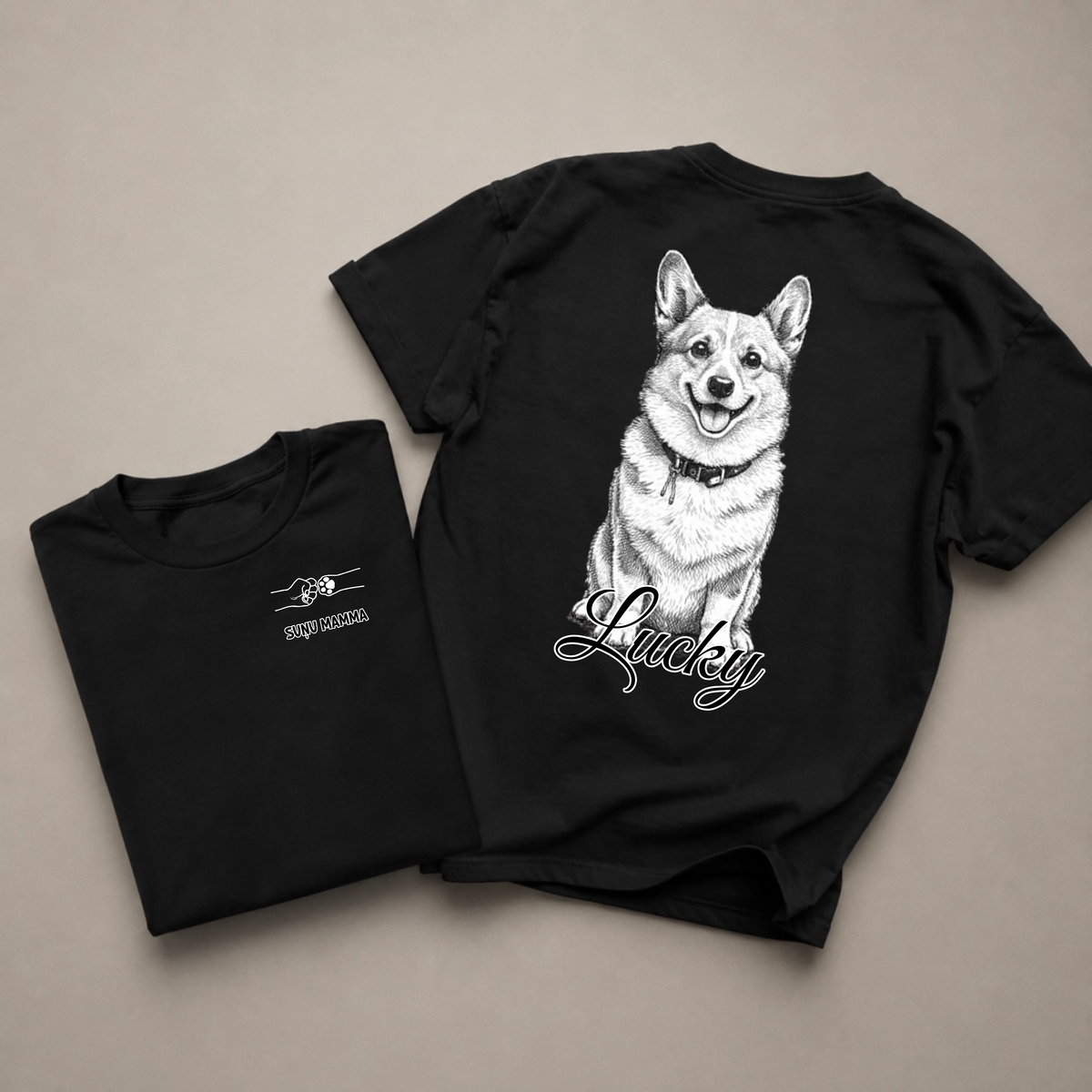 T-krekls ar suni – suņu mamma/suņu tētis – Personalizēts #812 [PC-MOCKUP:cmut6m0sr0001pi0tsk8z2mlc:d8ba74f354bc2f3ac18686ca:d8ba74f354bc2f3ac18686cab1ff45d1444d2c2cde4b4118d81df47931fdf815]